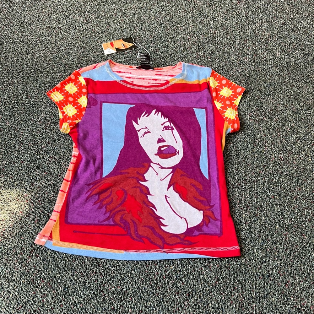 CUSTO BARCELONA Y2K Vintage Bright Funky Colorful Pop Art Short Sleeve T-Shirt M - Picture 2 of 15